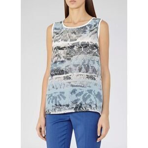 REISS Silk Tash Print Sleeveless Blouse Tank XS